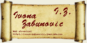 Ivona Zabunović vizit kartica
